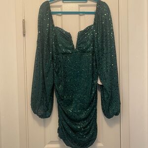 Dark Green Sequin Dress